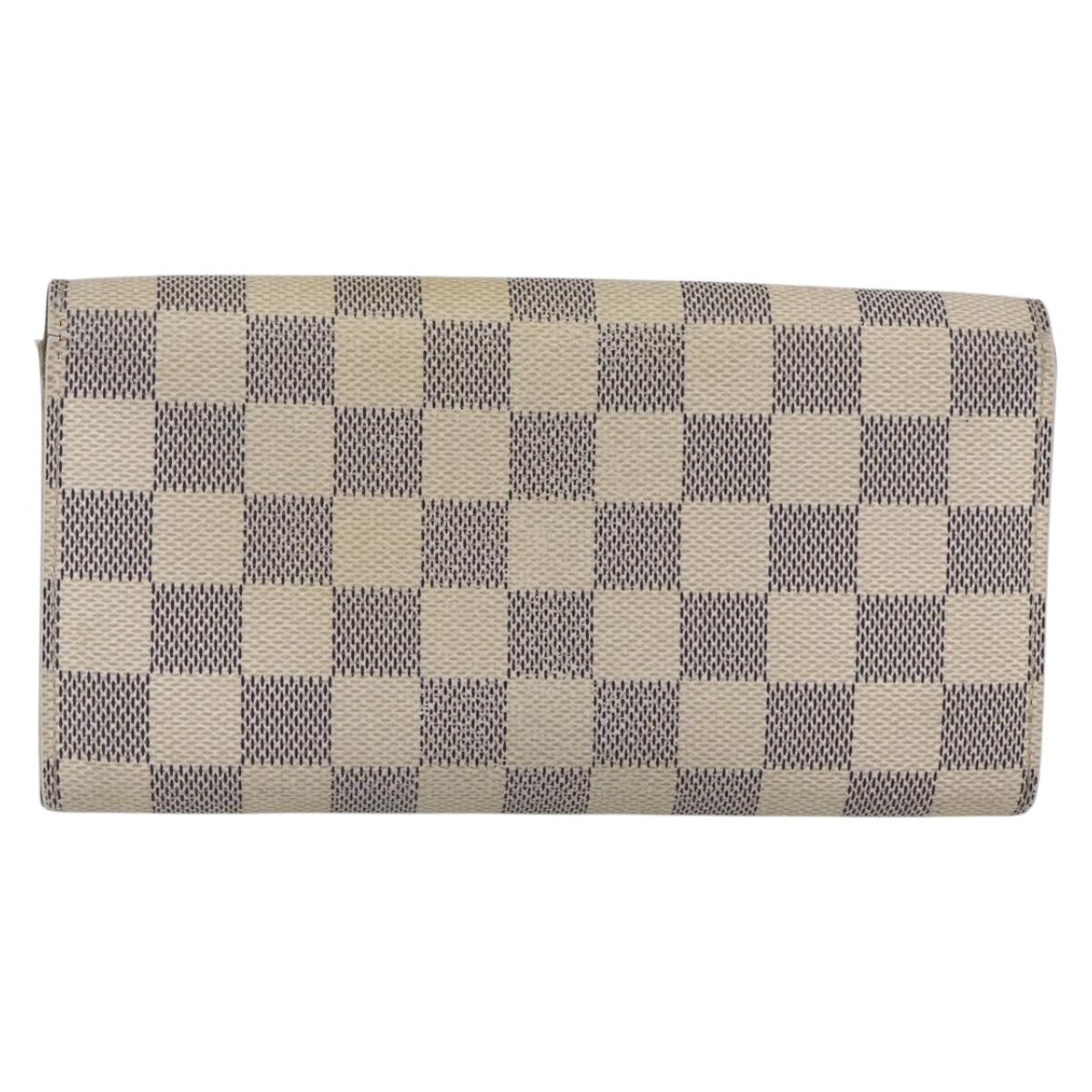 LOUIS VUITTON Damier Azur Portefeuille Sarah Long Wallet N61735 LV Auth 154245A
