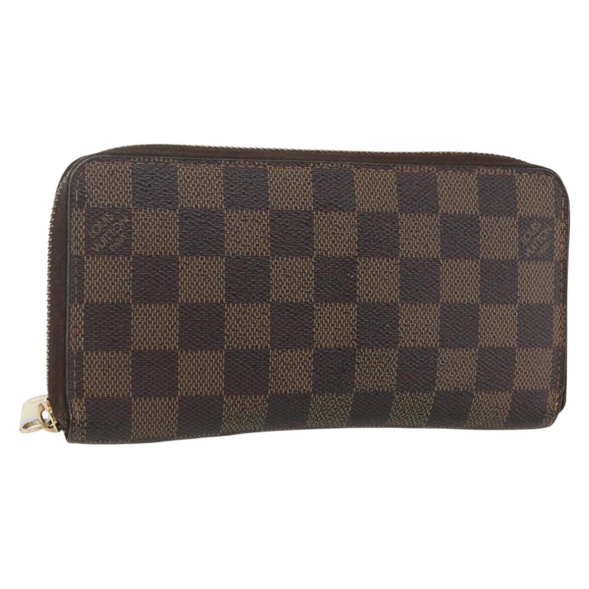 LOUIS VUITTON Damier Ebene Zippy Wallet Long Wallet N41661 LV Auth 154246