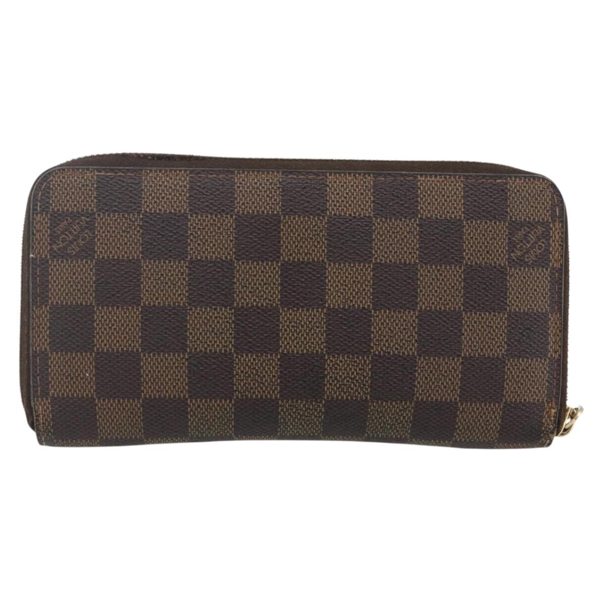 LOUIS VUITTON Damier Ebene Zippy Wallet Long Wallet N41661 LV Auth 154246