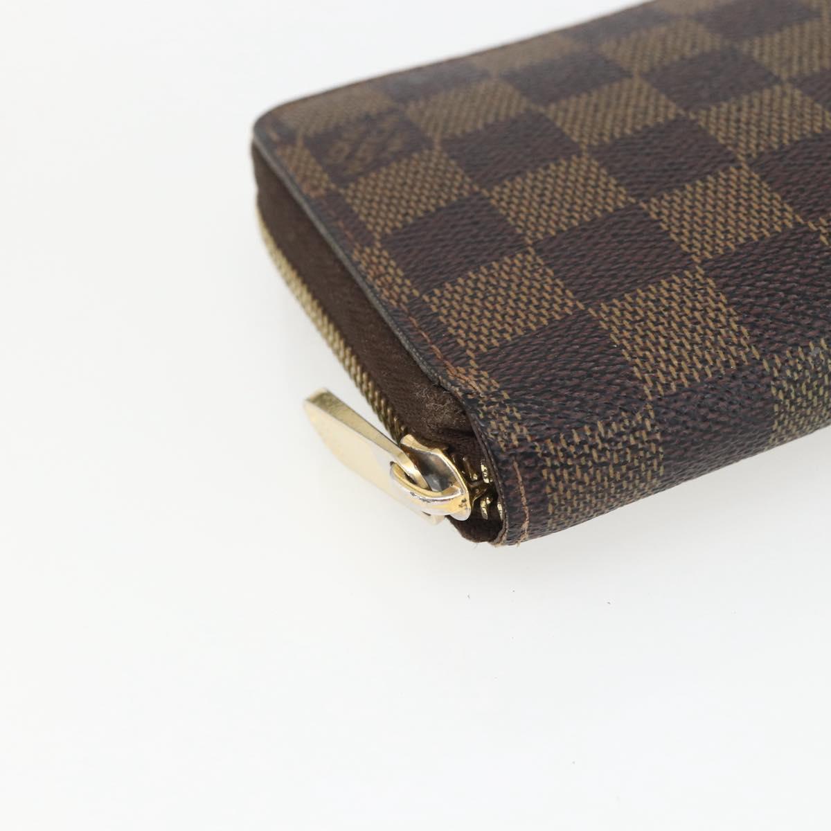 LOUIS VUITTON Damier Ebene Zippy Wallet Long Wallet N41661 LV Auth 154246