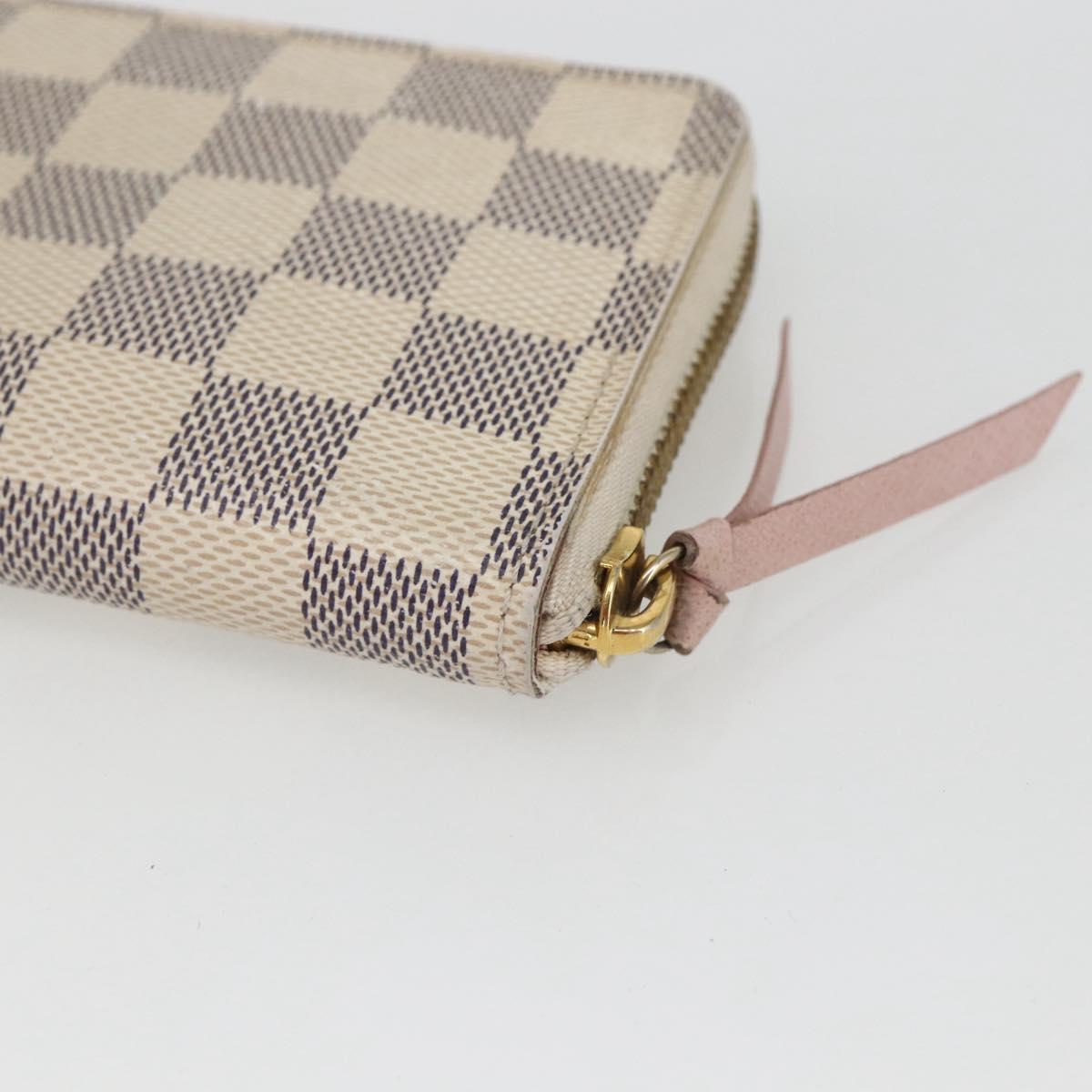 LOUIS VUITTON Damier Azur Portefeuille Clemence Long Wallet N61264 Auth 154247