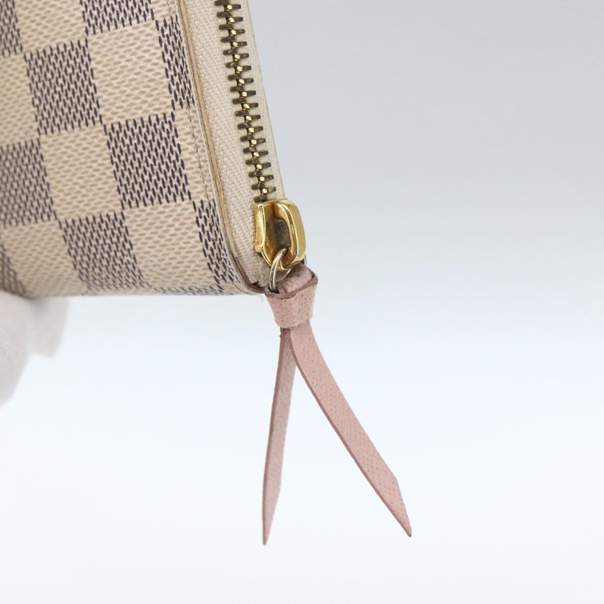 LOUIS VUITTON Damier Azur Portefeuille Clemence Long Wallet N61264 Auth 154247