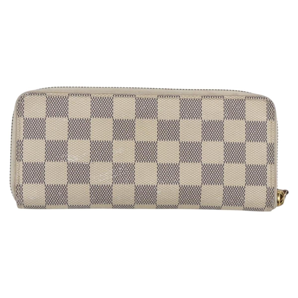 LOUIS VUITTON Damier Azur Portefeuille Clemence Long Wallet N61264 Auth 154247