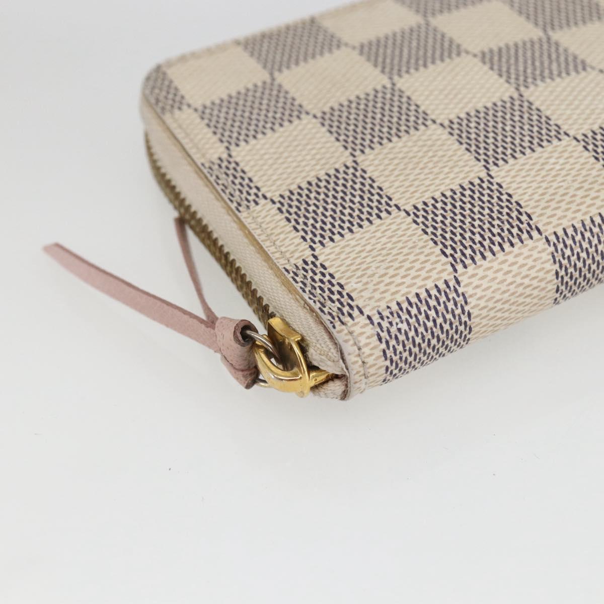 LOUIS VUITTON Damier Azur Portefeuille Clemence Long Wallet N61264 Auth 154247