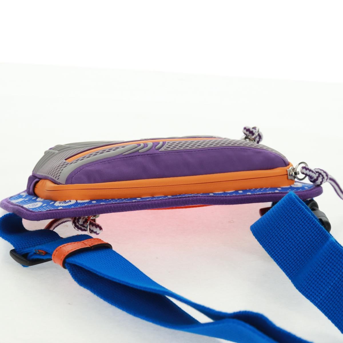 GUCCI Interlocking G Waist Bag Nylon Purple Silver 752102 Auth 154250M