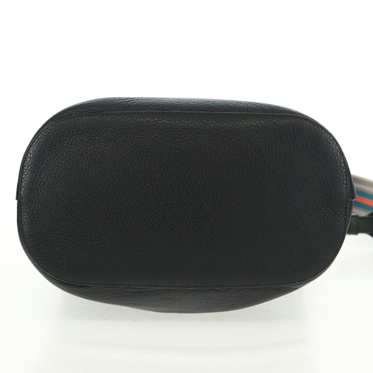 PRADA Shoulder Bag Leather Black Gold Auth 154258SAM