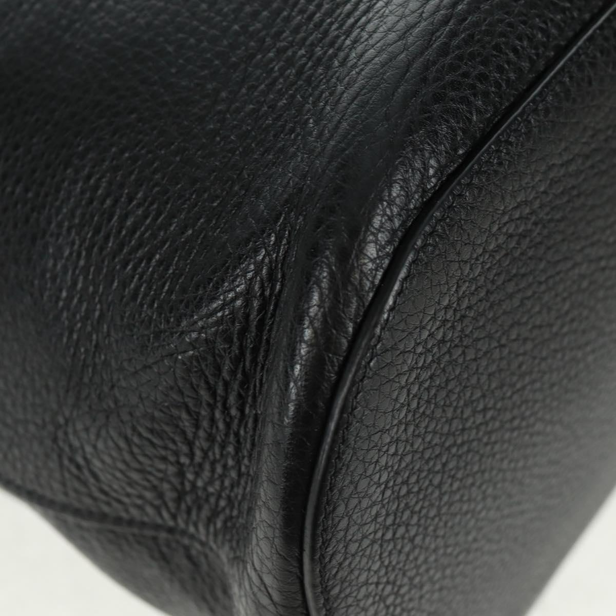 PRADA Shoulder Bag Leather Black Gold Auth 154258SAM