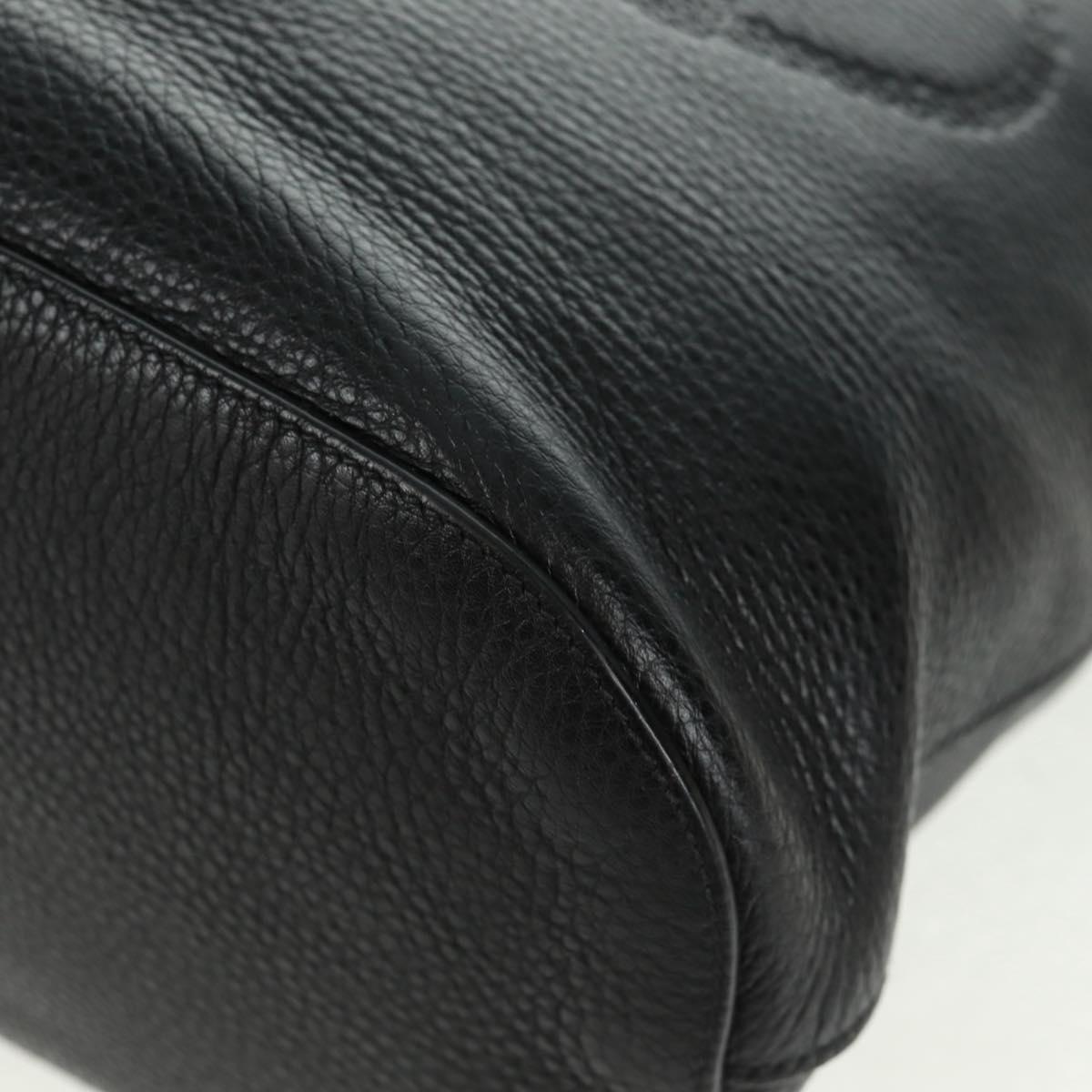 PRADA Shoulder Bag Leather Black Gold Auth 154258SAM