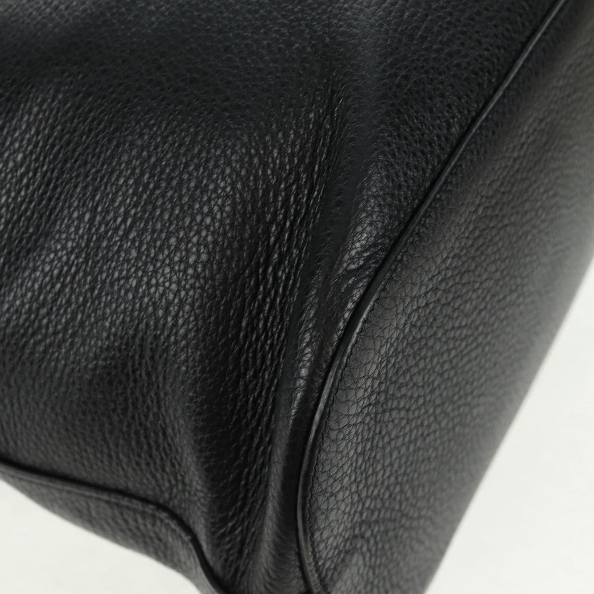 PRADA Shoulder Bag Leather Black Gold Auth 154258SAM