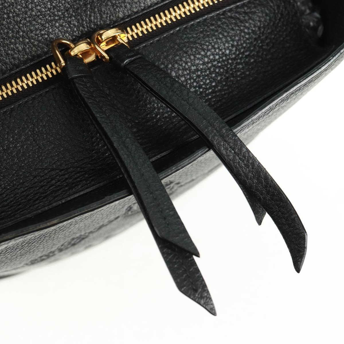 PRADA Shoulder Bag Leather Black Gold Auth 154258SAM