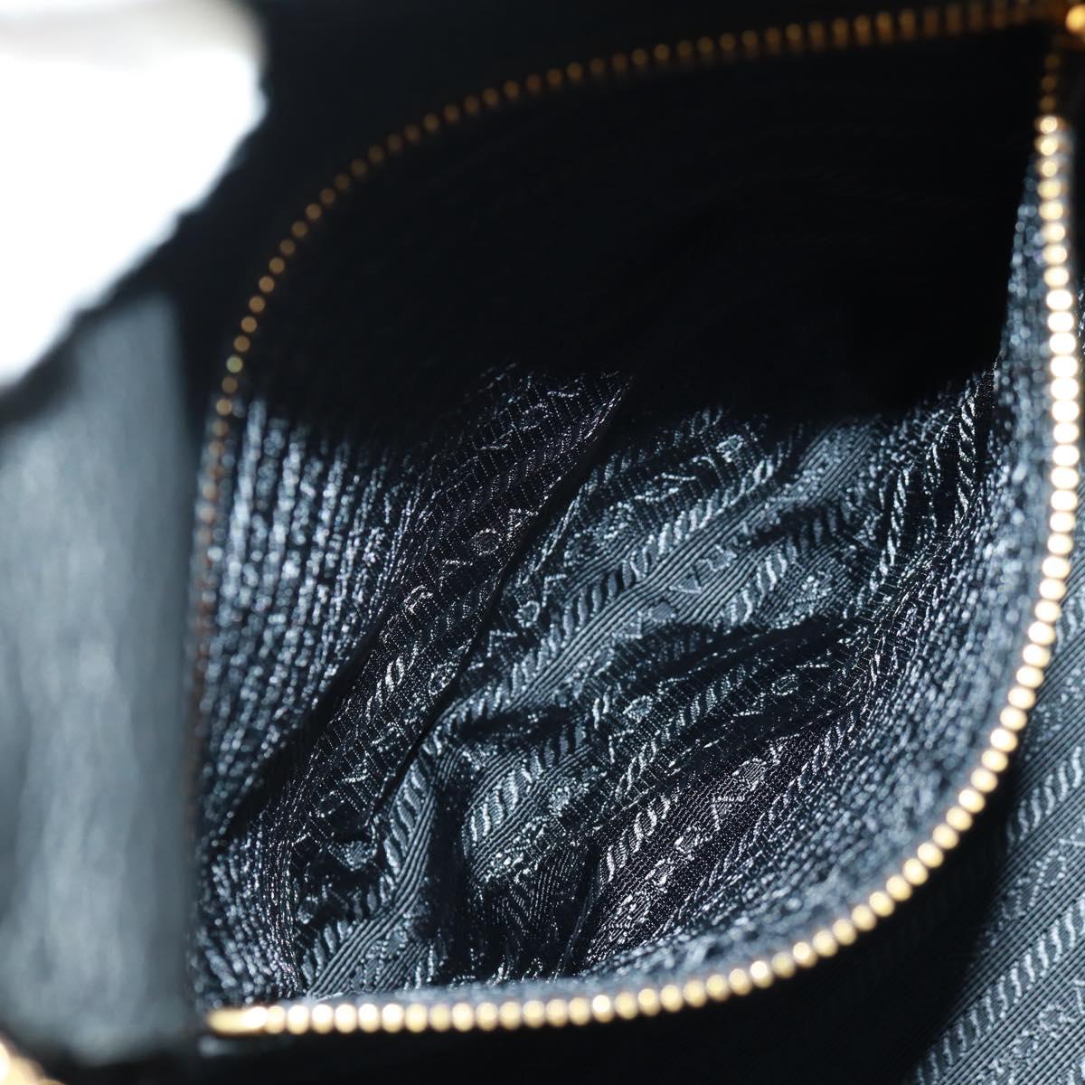 PRADA Shoulder Bag Leather Black Gold Auth 154258SAM