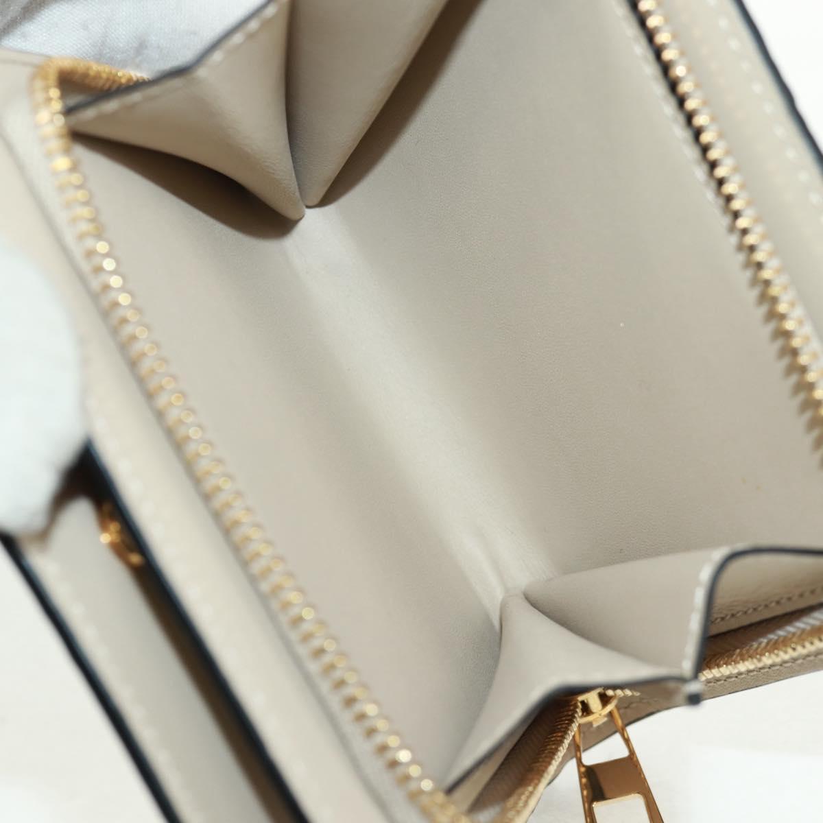 LOEWE Anagram Wallet Leather Ivory Gold Auth 154264SAM