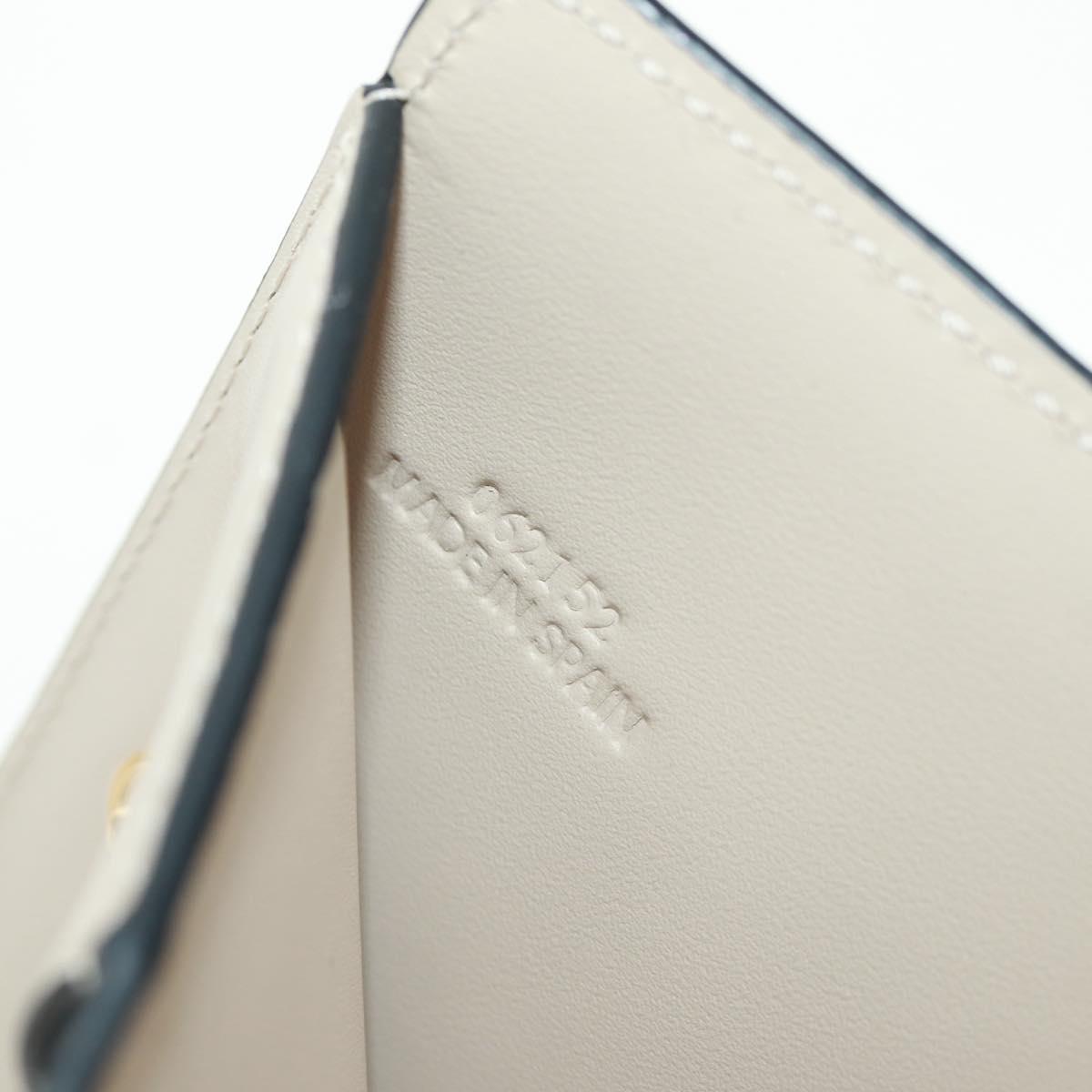 LOEWE Anagram Wallet Leather Ivory Gold Auth 154264SAM
