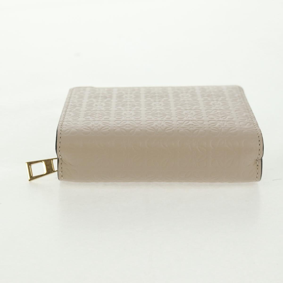 LOEWE Anagram Wallet Leather Ivory Gold Auth 154264SAM