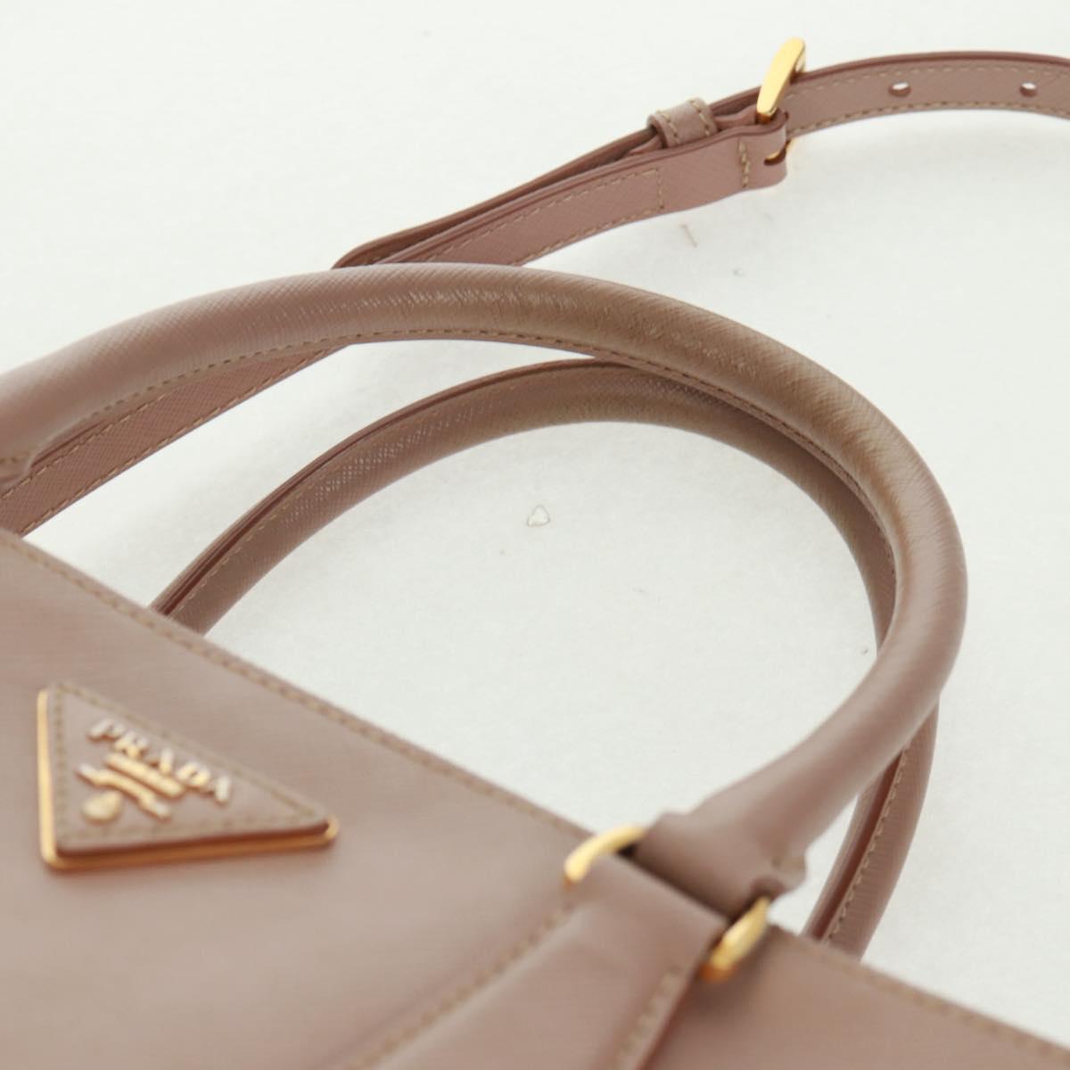 PRADA Hand Bag Safiano leather 2way Pink Gold Auth 154265V