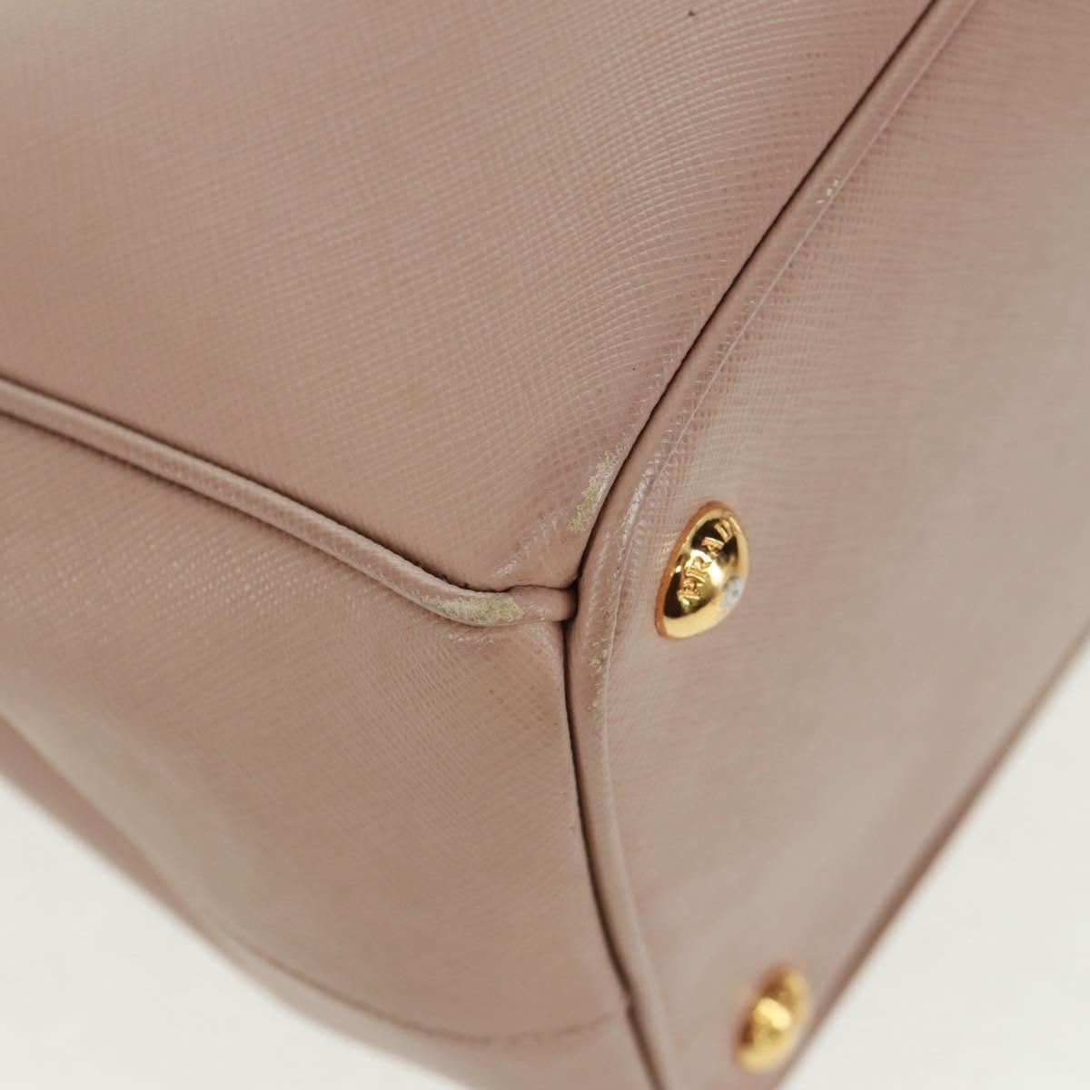 PRADA Hand Bag Safiano leather 2way Pink Gold Auth 154265V