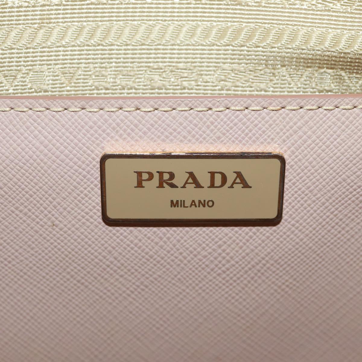 PRADA Hand Bag Safiano leather 2way Pink Gold Auth 154265V