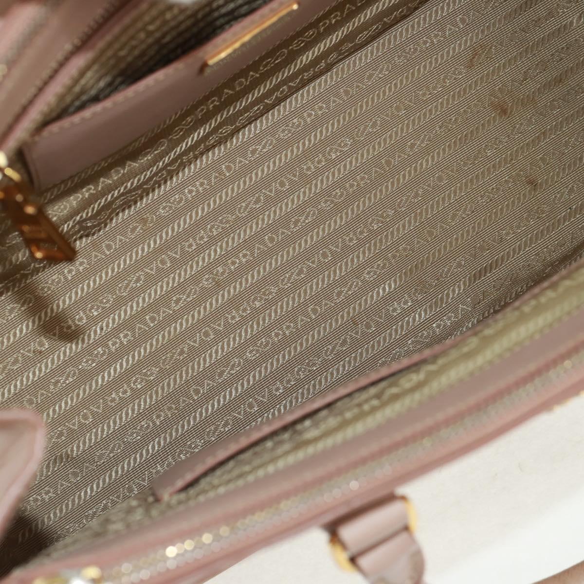 PRADA Hand Bag Safiano leather 2way Pink Gold Auth 154265V