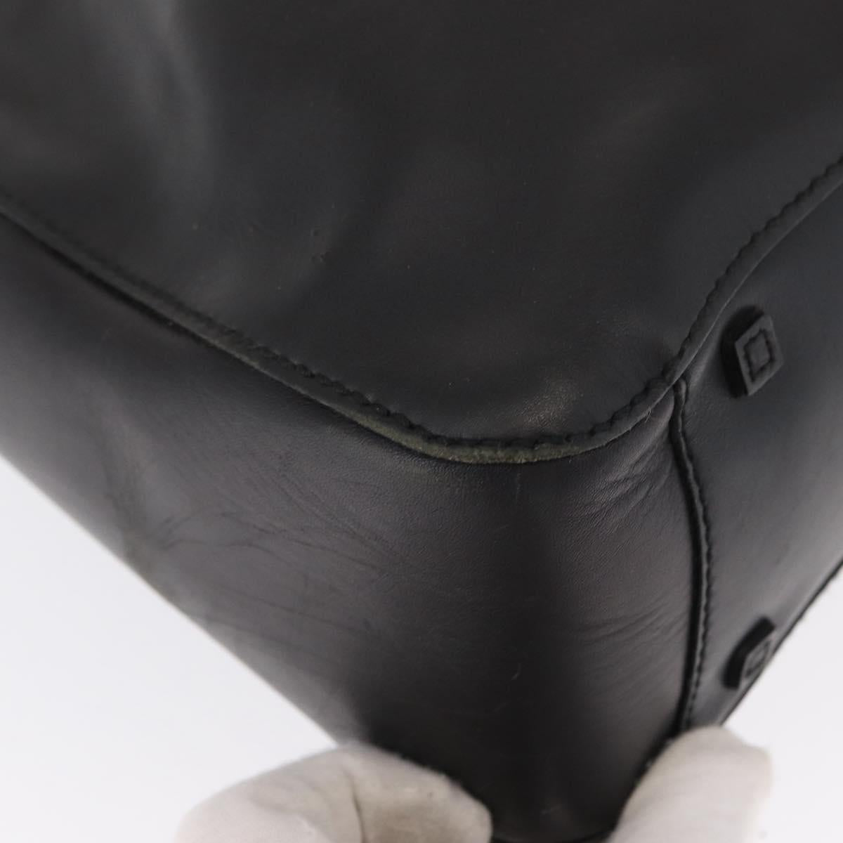 GUCCI Tote Bag Leather Black Silver 101919 Auth 154269