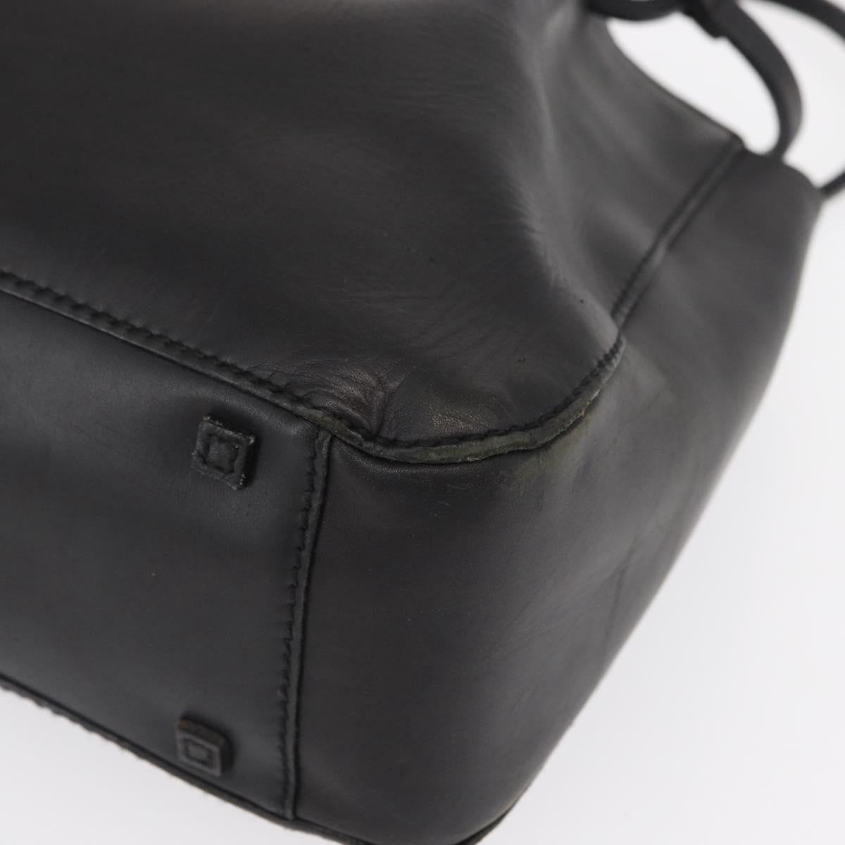 GUCCI Tote Bag Leather Black Silver 101919 Auth 154269