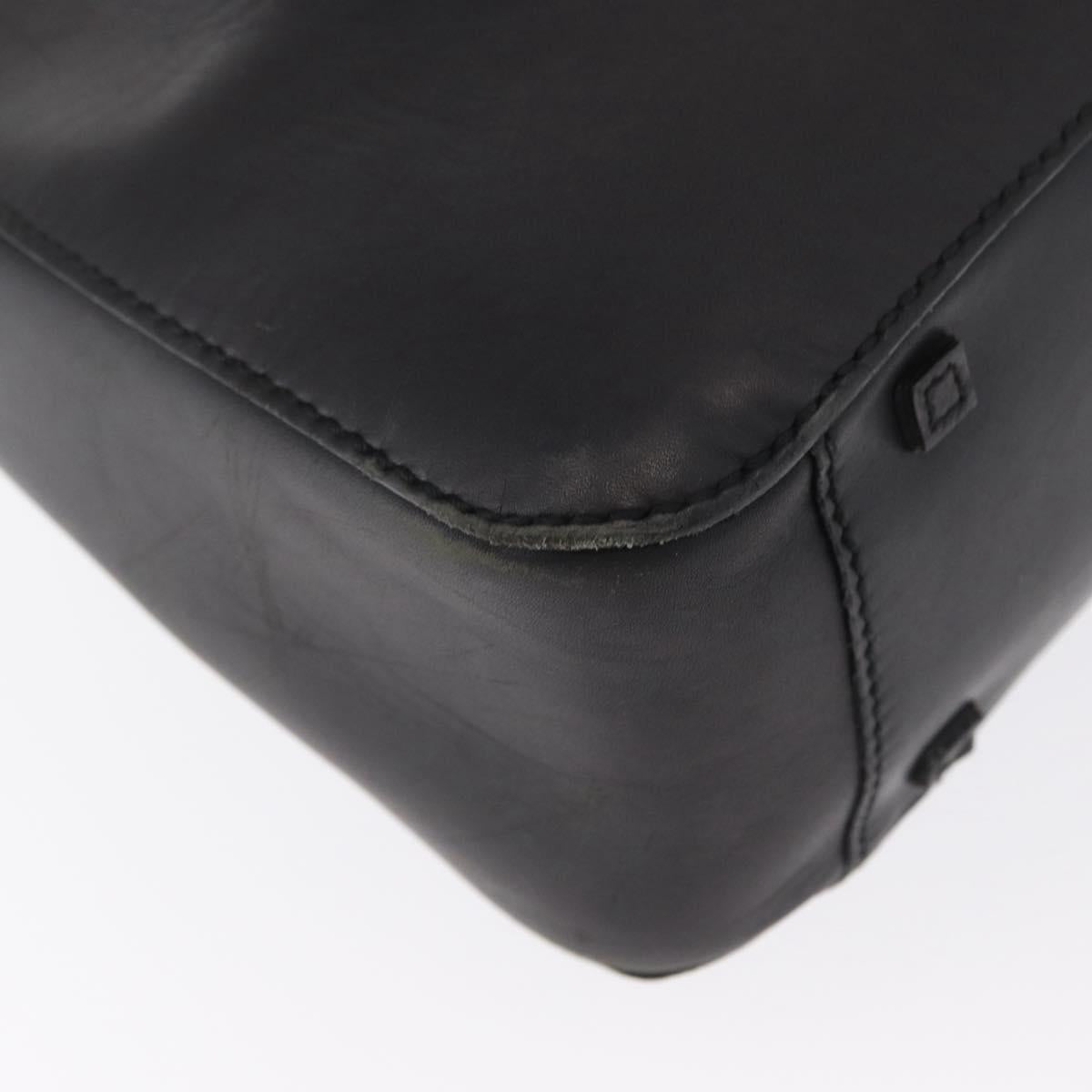 GUCCI Tote Bag Leather Black Silver 101919 Auth 154269