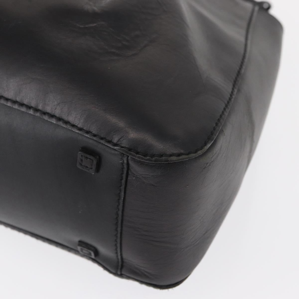 GUCCI Tote Bag Leather Black Silver 101919 Auth 154269