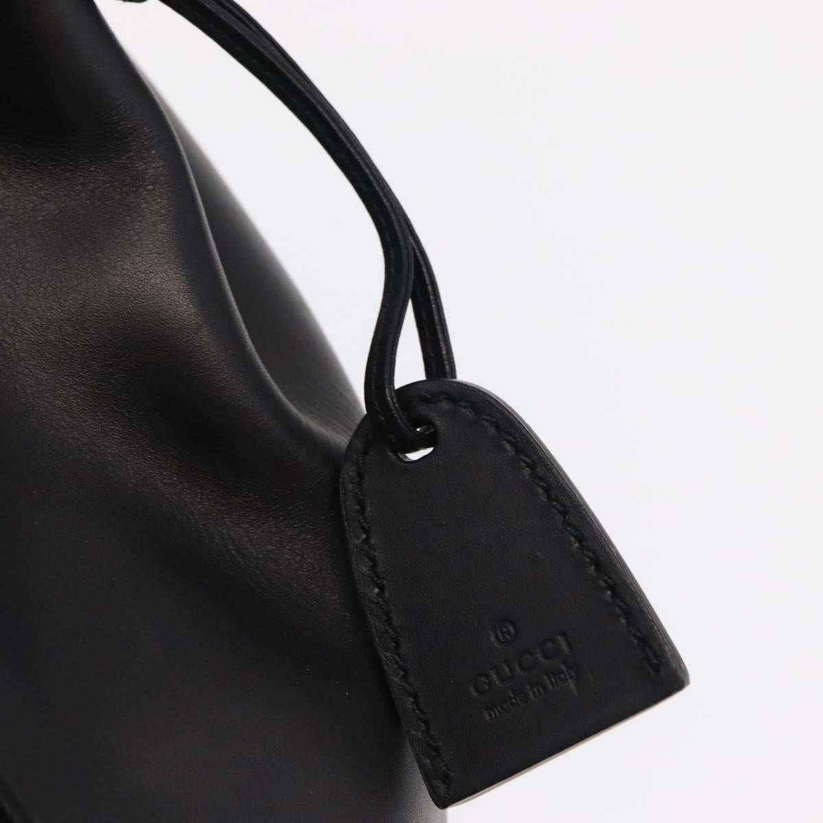 GUCCI Tote Bag Leather Black Silver 101919 Auth 154269