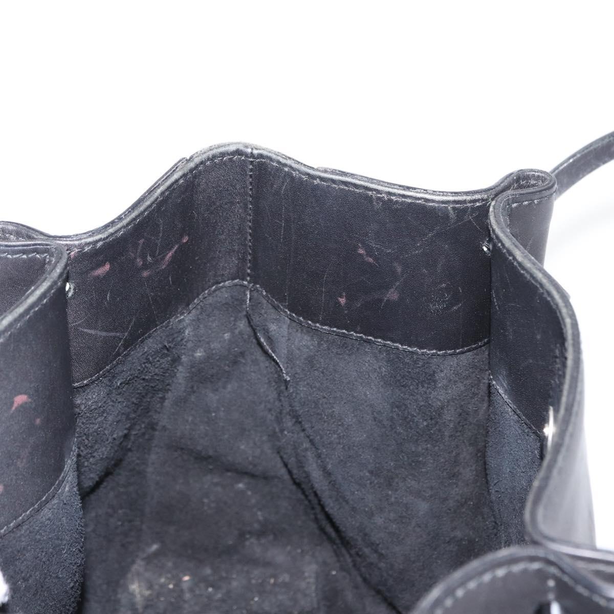 GUCCI Tote Bag Leather Black Silver 101919 Auth 154269