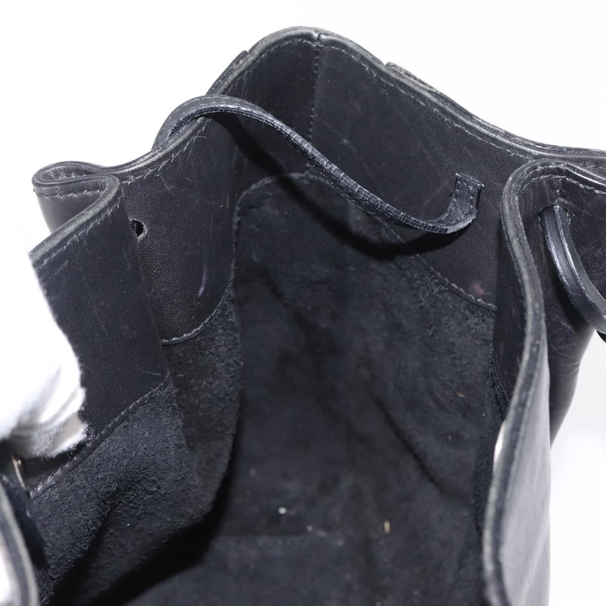 GUCCI Tote Bag Leather Black Silver 101919 Auth 154269