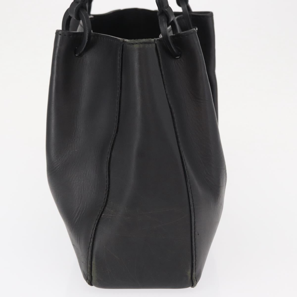 GUCCI Tote Bag Leather Black Silver 101919 Auth 154269