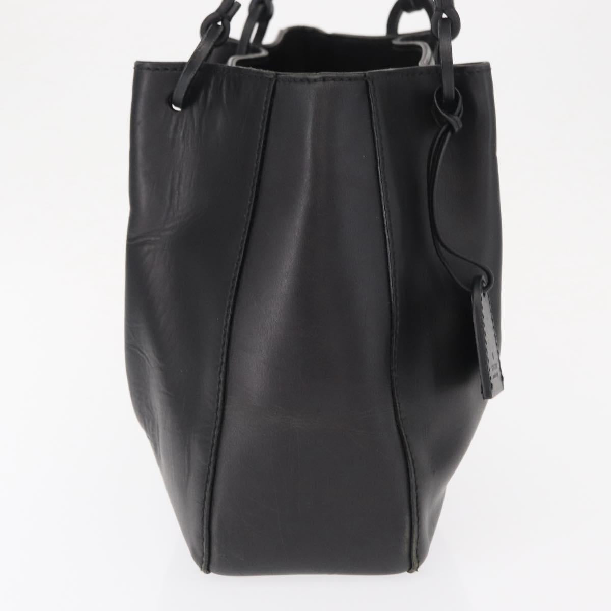 GUCCI Tote Bag Leather Black Silver 101919 Auth 154269