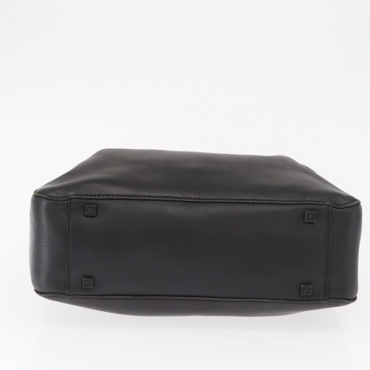 GUCCI Tote Bag Leather Black Silver 101919 Auth 154269