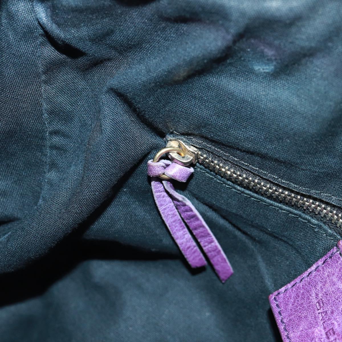 BALENCIAGA Classic Vero Hand Bag Leather 2way Purple Gold 235216 Auth 154271V