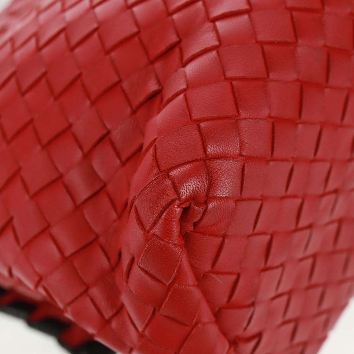 BOTTEGA VENETA INTRECCIATO Shoulder Bag Leather Red Auth 154274V