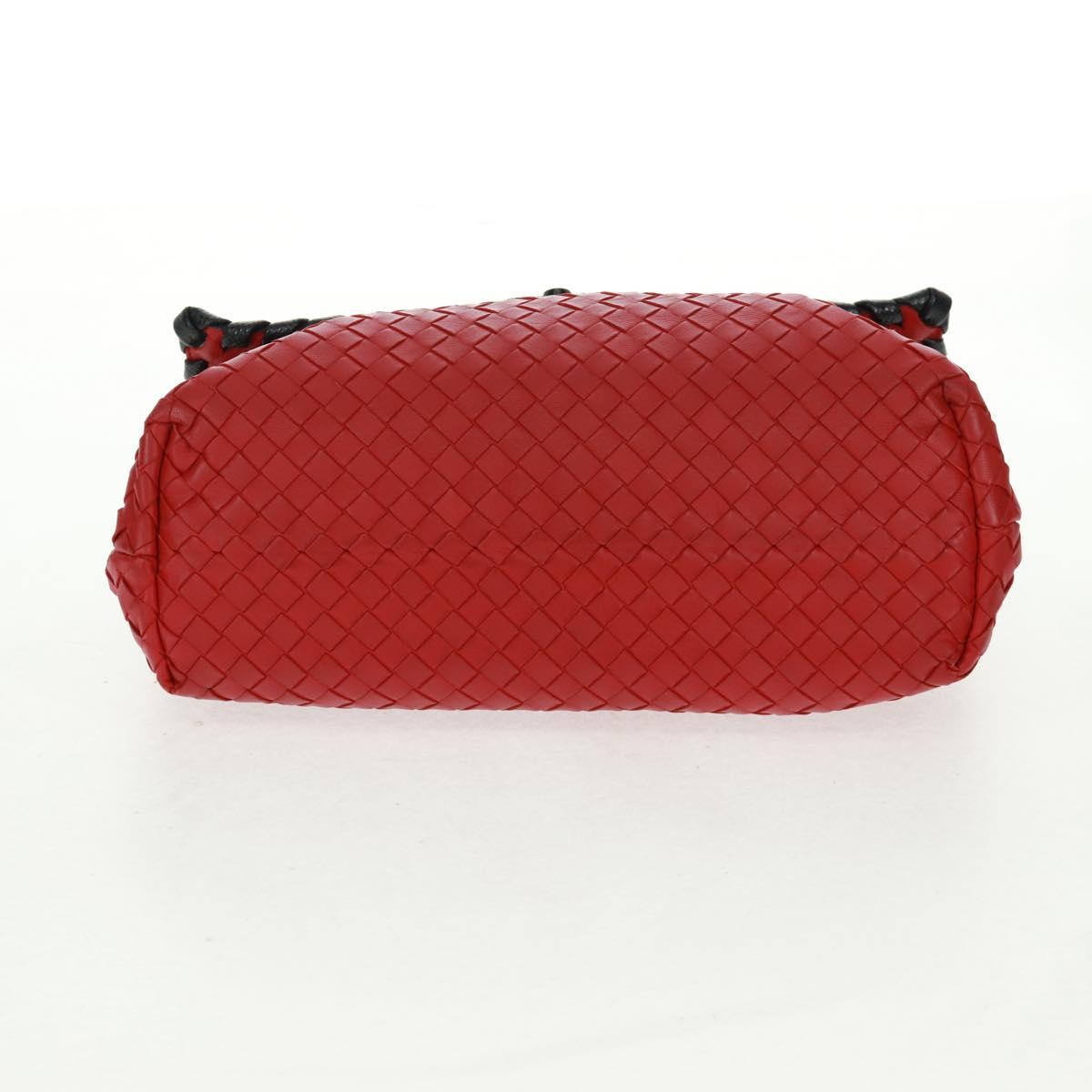 BOTTEGA VENETA INTRECCIATO Shoulder Bag Leather Red Auth 154274V