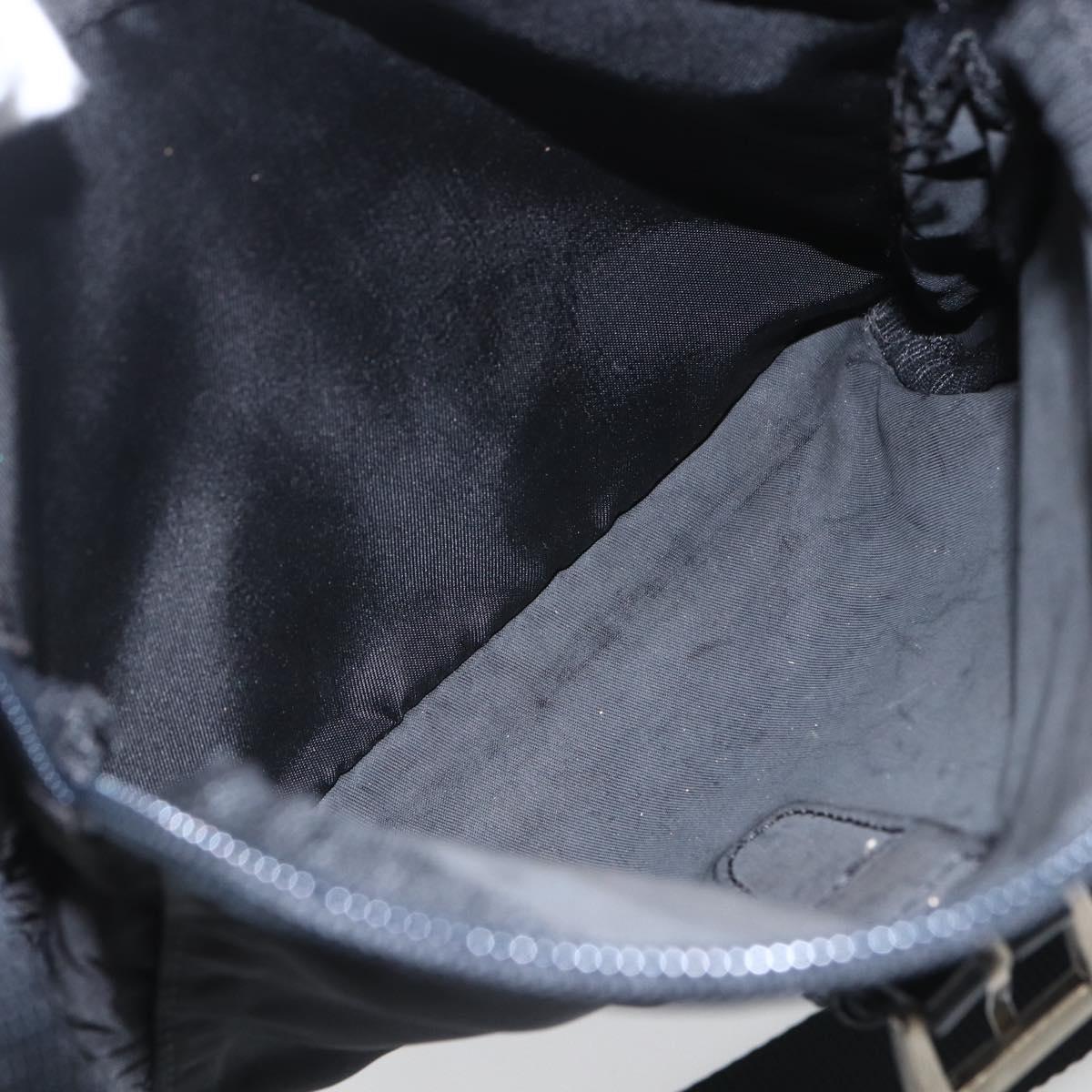 PRADA Shoulder Bag Nylon Black Silver Auth 154275