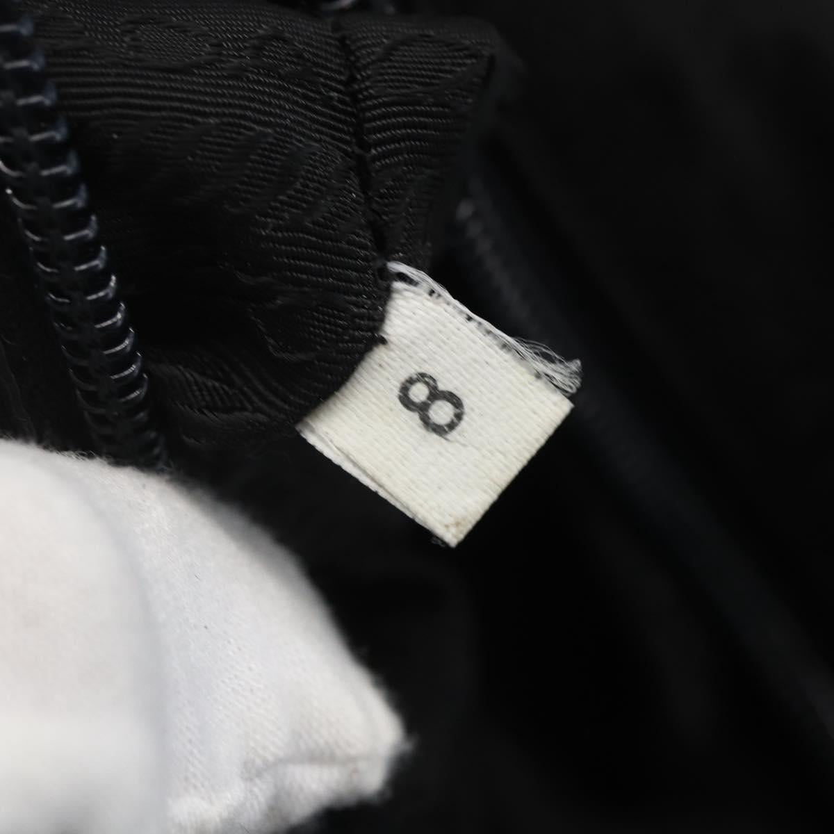 PRADA Shoulder Bag Nylon Black Silver Auth 154275