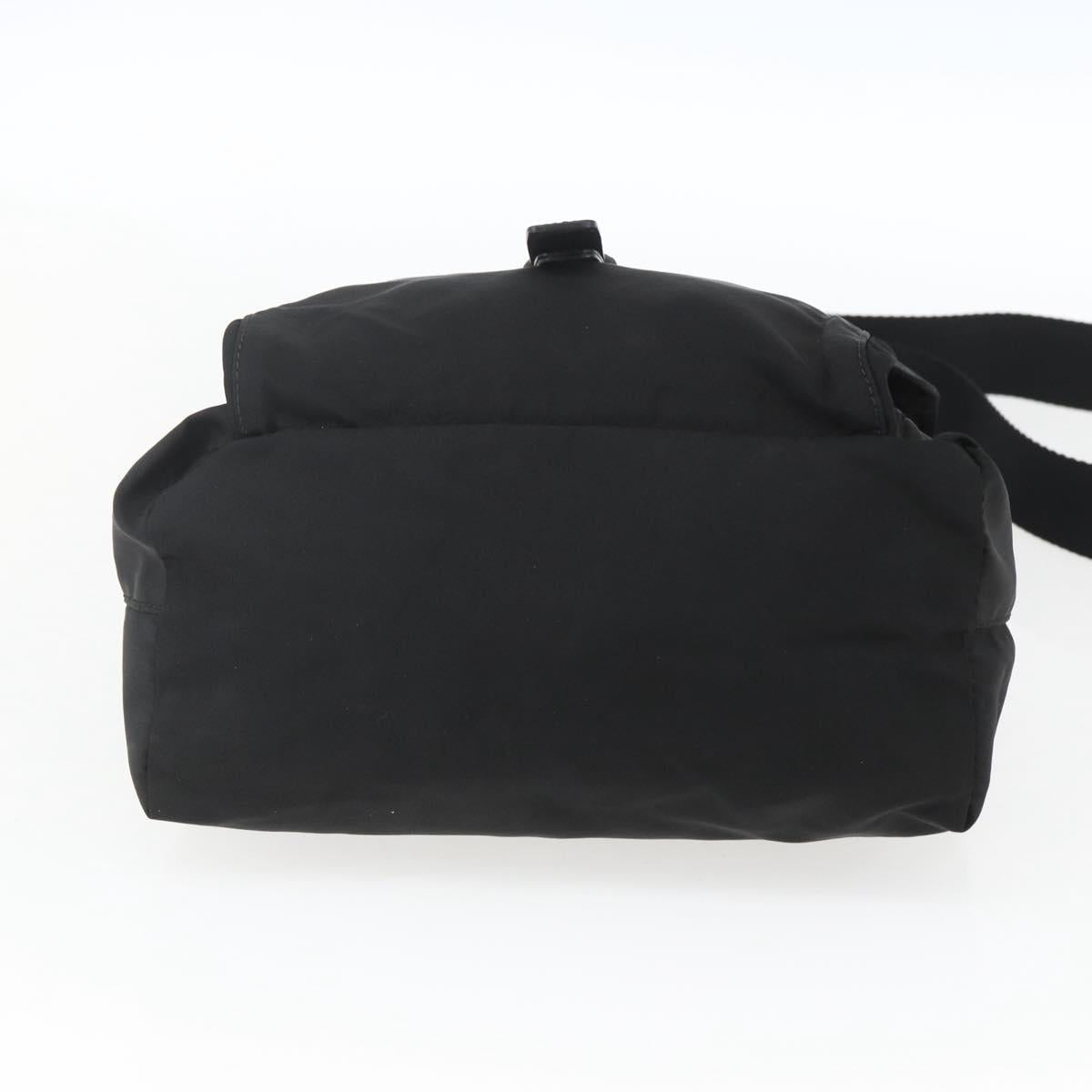 PRADA Shoulder Bag Nylon Black Silver Auth 154275