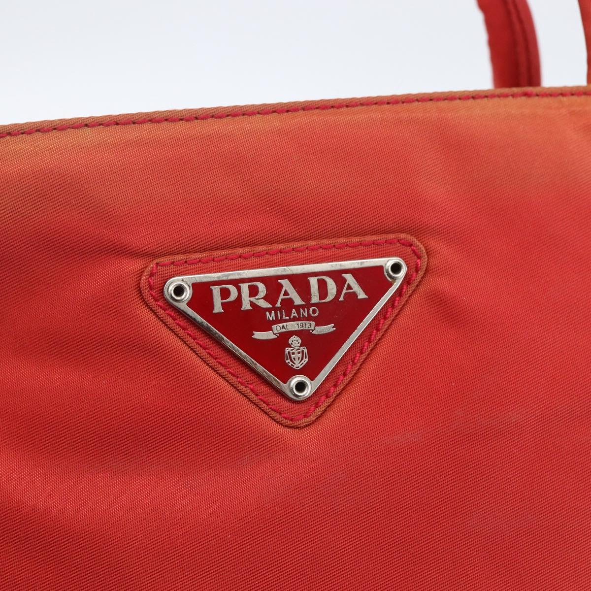 PRADA Hand Bag Nylon Red Auth 154276