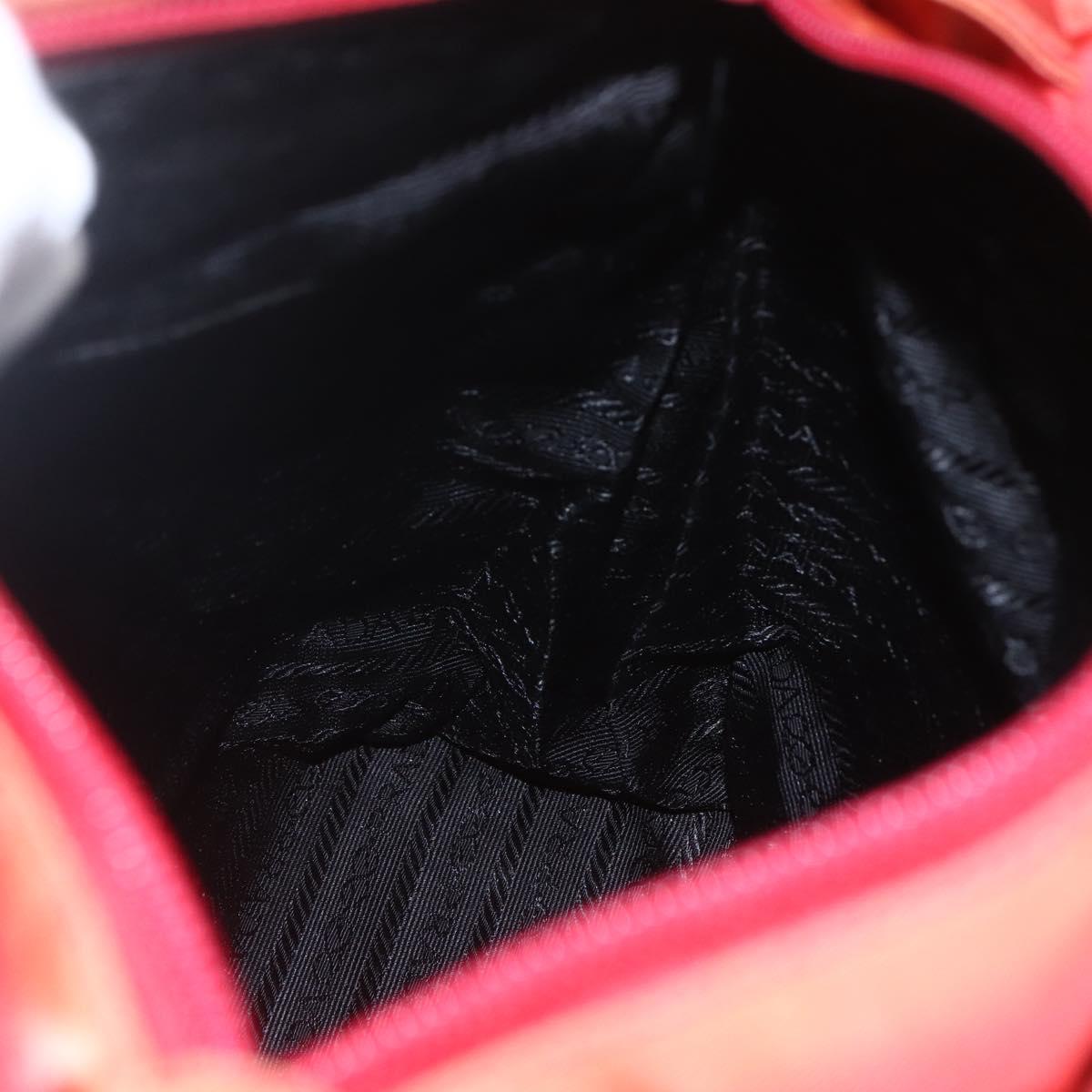 PRADA Hand Bag Nylon Red Auth 154276