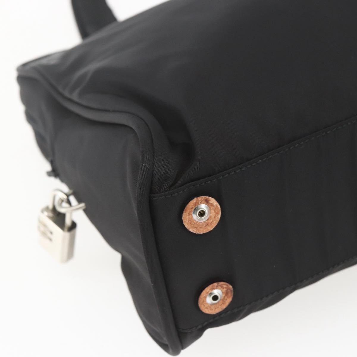 PRADA Hand Bag Nylon Black Auth 154280