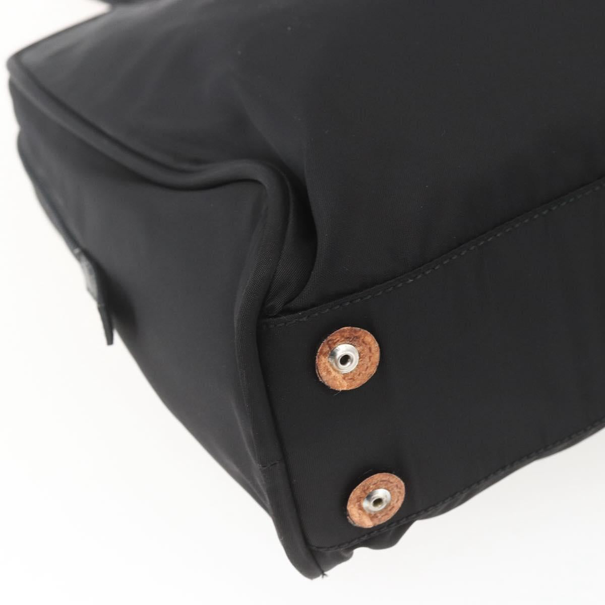 PRADA Hand Bag Nylon Black Auth 154280