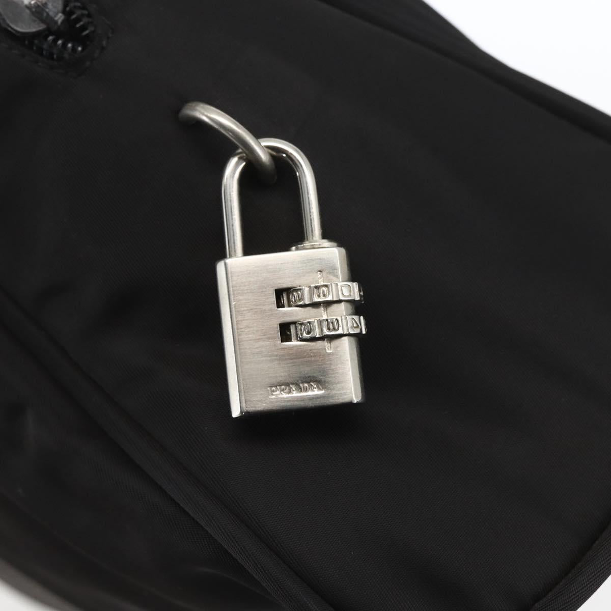 PRADA Hand Bag Nylon Black Auth 154280