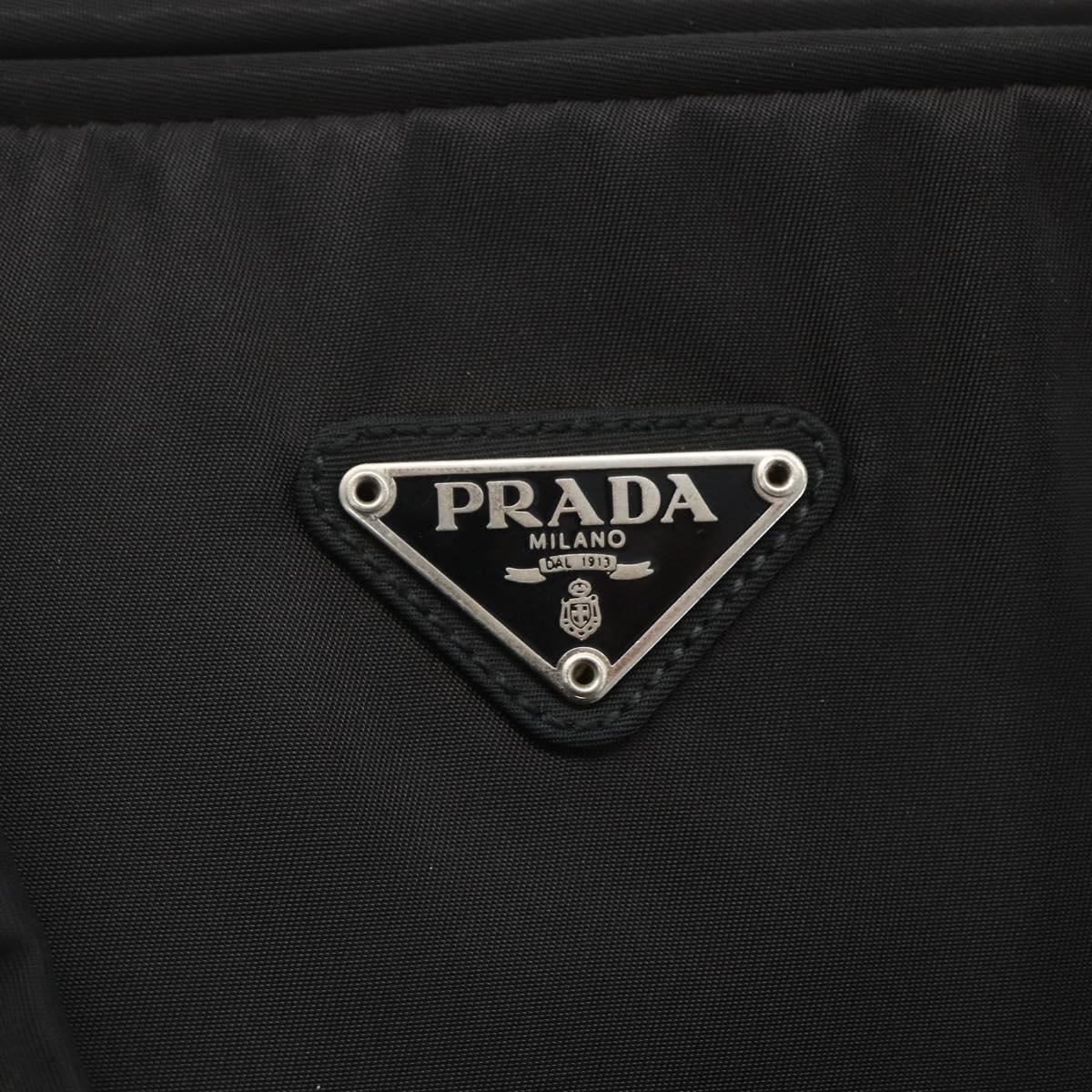 PRADA Hand Bag Nylon Black Auth 154280