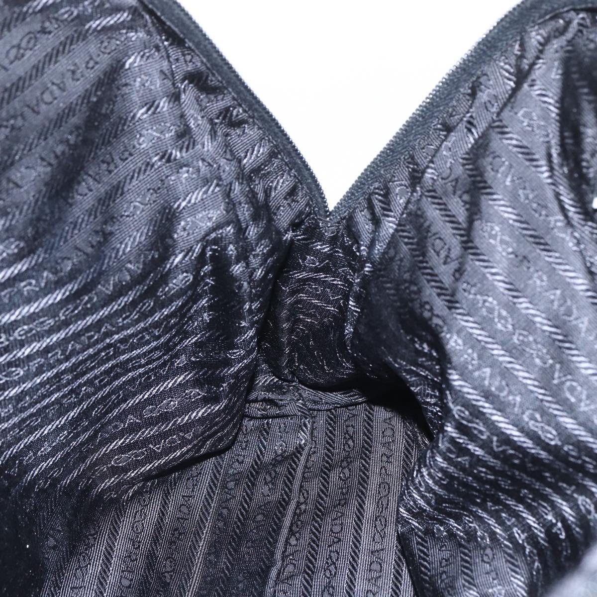 PRADA Hand Bag Nylon Black Auth 154280