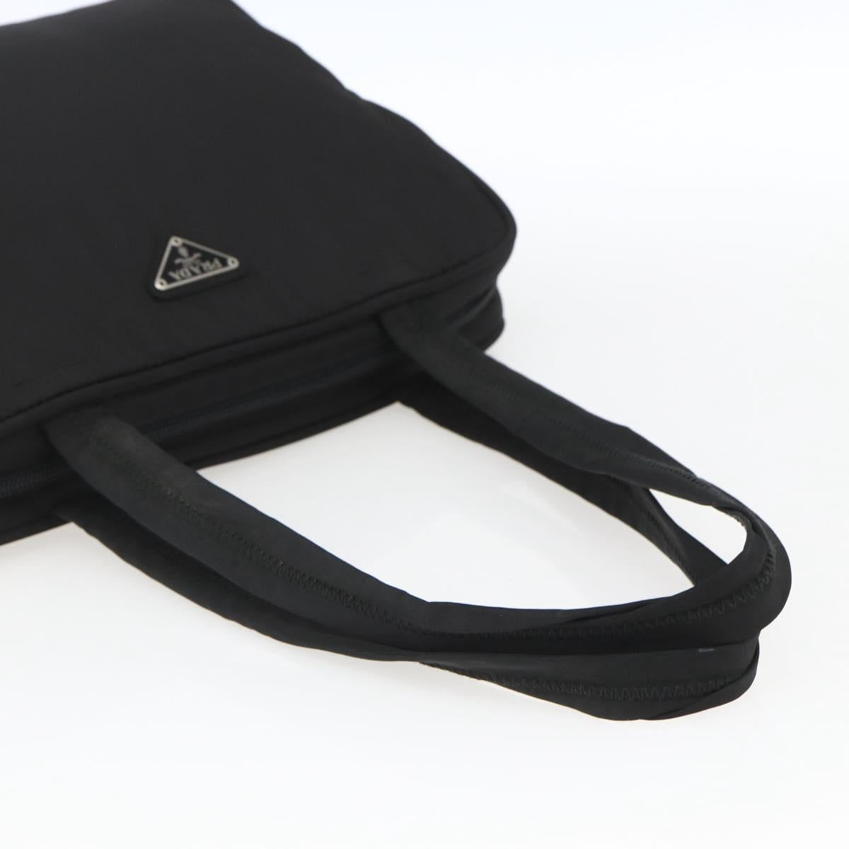 PRADA Hand Bag Nylon Black Auth 154280