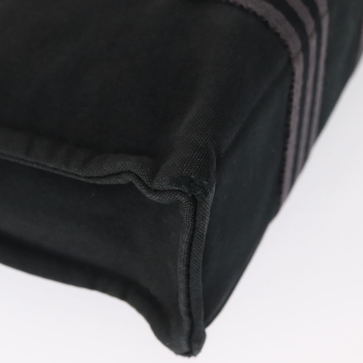 HERMES Fourre Tout PM Hand Bag Canvas Silver Navy Auth 154282