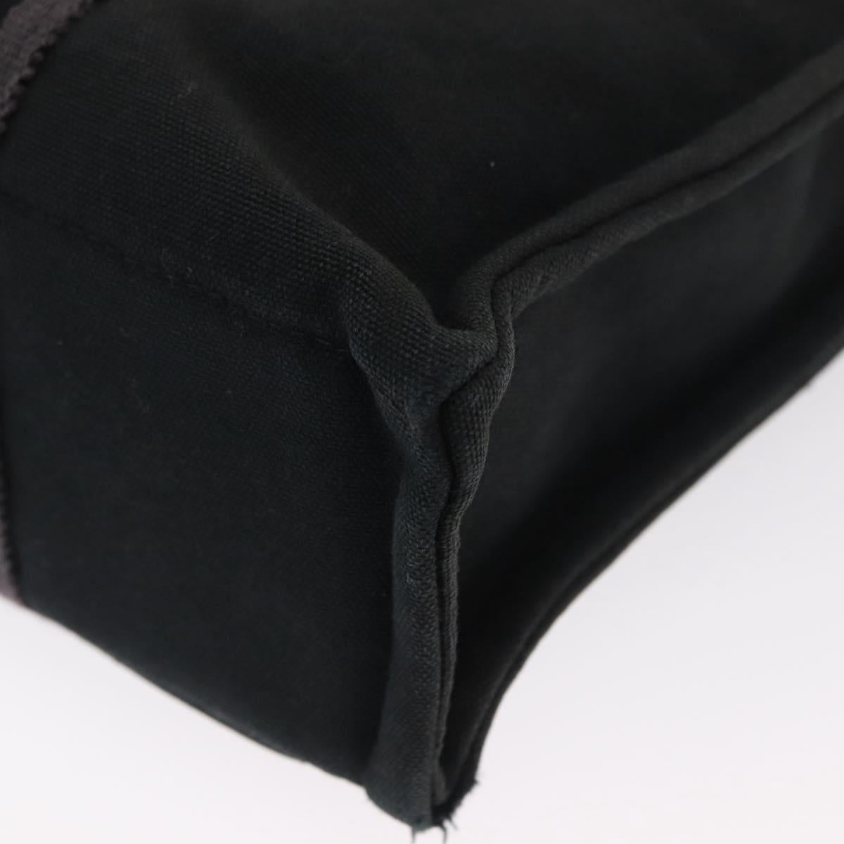 HERMES Fourre Tout PM Hand Bag Canvas Silver Navy Auth 154282