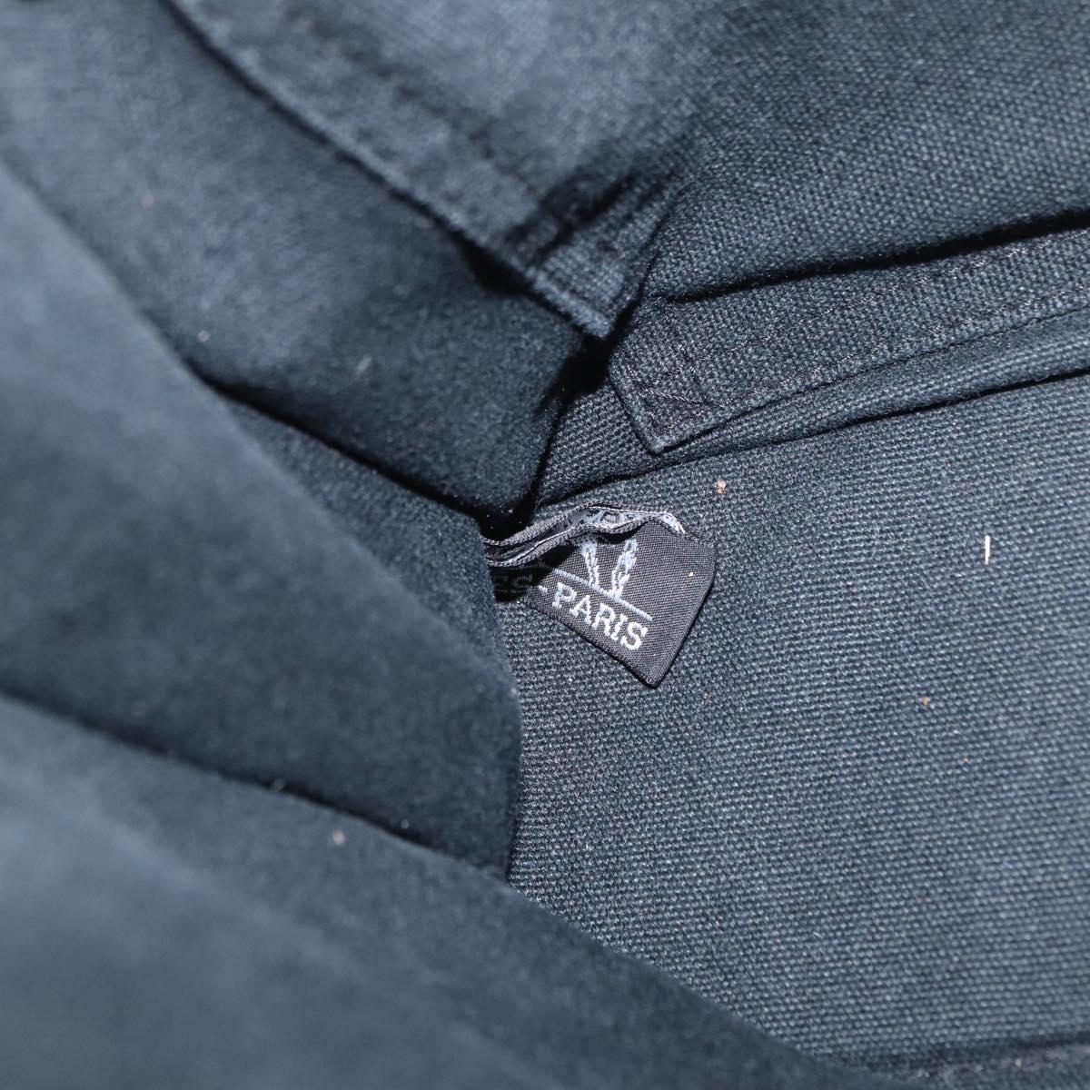 HERMES Fourre Tout PM Hand Bag Canvas Silver Navy Auth 154282