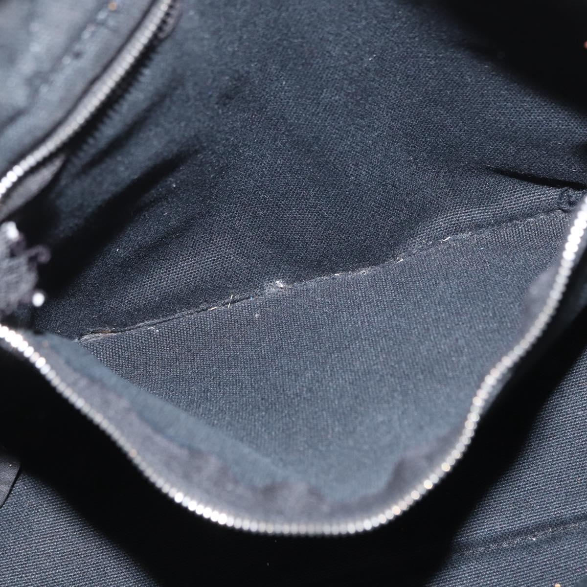 HERMES Fourre Tout PM Hand Bag Canvas Silver Navy Auth 154282